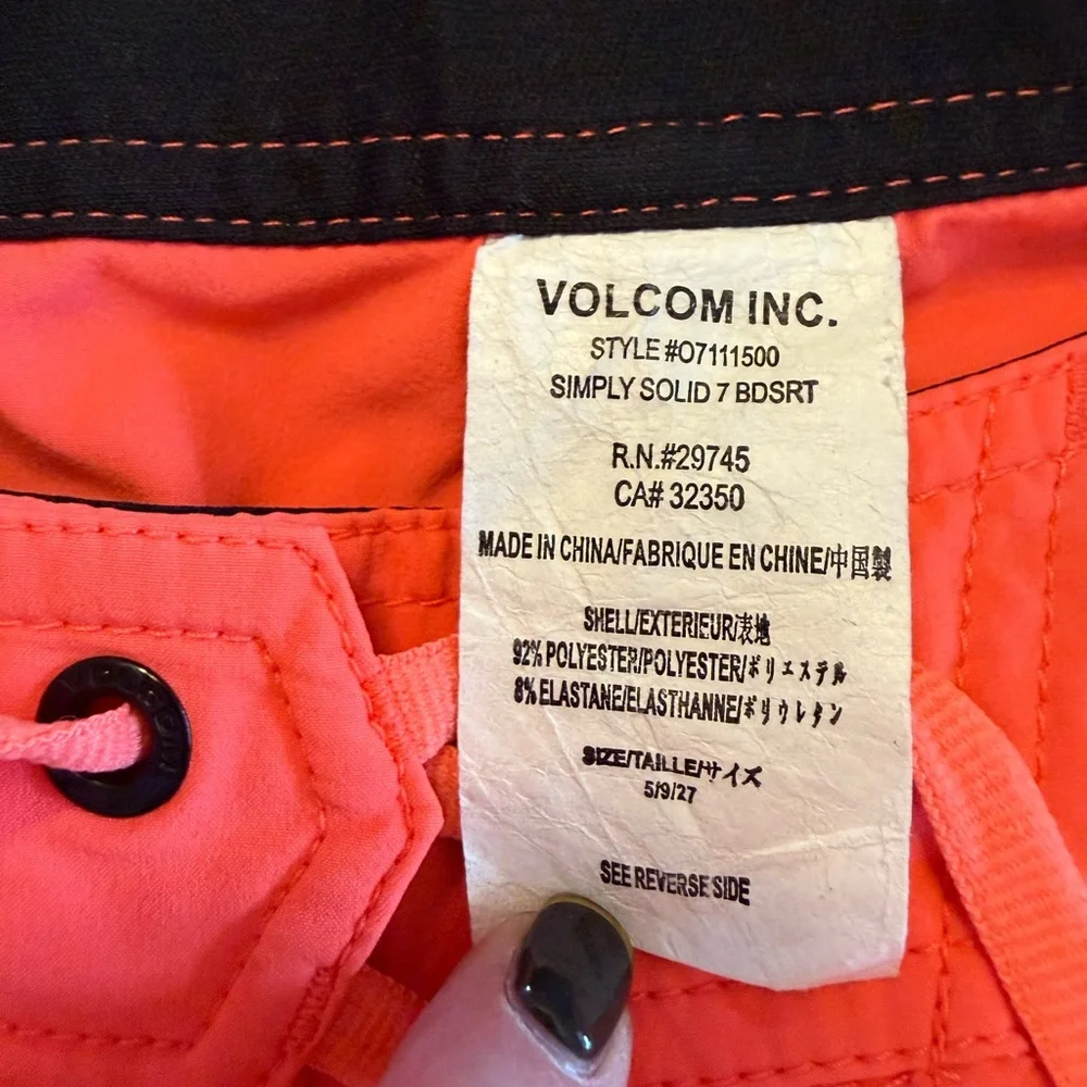 Volcom Women's Swim Shorts - Bright Coral - Picture 4 of 4